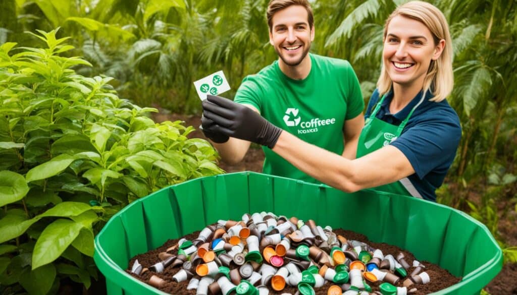 Recycling von benutzten Kaffeekapseln