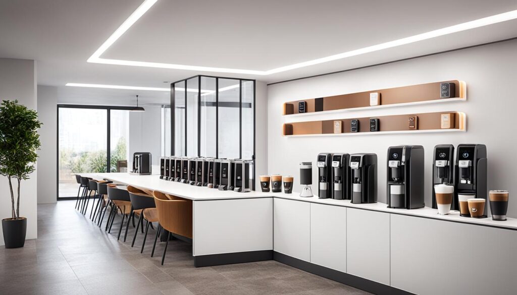 Stilvolle Kaffeemaschinen im modernen Bürodesign